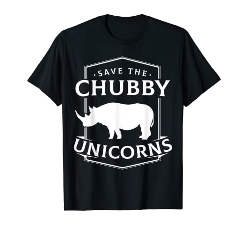 Camiseta vintage Save The Chubby Unicorns regalo Rhino camisa Camiseta