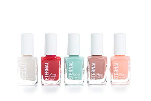 Eternal 5 Collection - 5 Pieces Set: Long Lasting, Quick Dry, Bright, Nude or Sheer Nail Polish - 0.46 Fluid Ounces (Flower Queen)