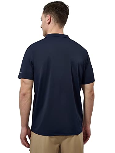 Marami Zipper Polo Shirts For Men - Lightweight Soft Golf Athletic Polo Shirts Short Sleeve Dry Fit Wicking Casual Quarter Zip Pullover Navy Blue Size L #TOP2