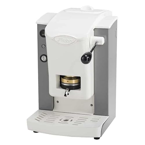 FABER COFFEE MACHINES | Modèle de fente Plast | Machine à café à dosettes ese 44mm | Pressacialda en laiton réglable (GRIS | BLANC)