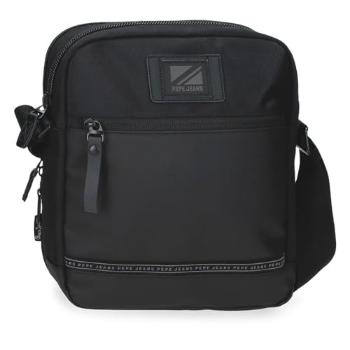 Sac messenger Pepe Jeans Stratford noir pour homme, sacoche à bandoulière pratique au quotidien