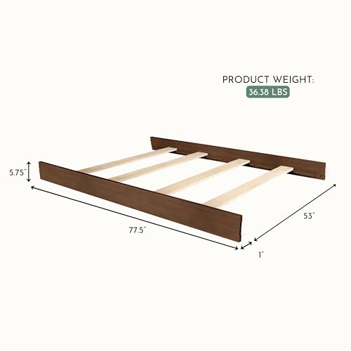 Image of Evolur Convertible Crib Wooden Full Size Bed Rail in Walnut
