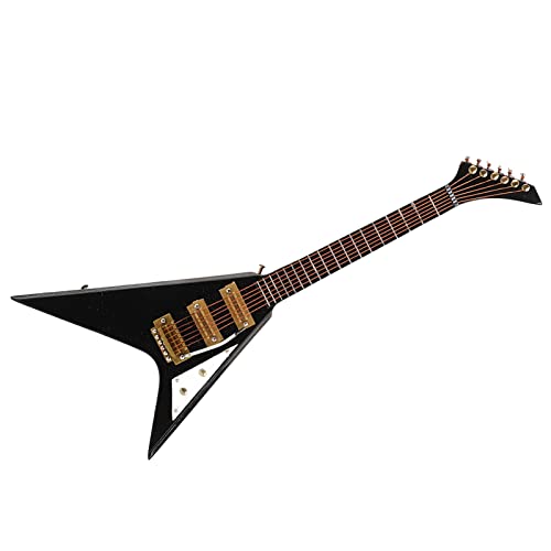 Guitare électrique Miniature, Guitare électrique Miniature en Bois avec Support Noir Mini Instrument de Musique… - Les Beatles, Paul McCartney, John Lennon, RIngo Starr, George Harrison Guitare électrique Miniature, Guitare électrique Miniature en Bois avec Support Noir Mini Instrument de Musique…
