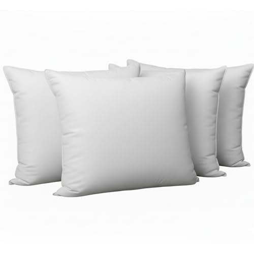 NOVOTEXTIL Relleno de Cojín 30x50 Pack 4 Unidades – Fibra Hueca Siliconada Mullido y Suave – Hipoalergénico y Antiácaros – Firmeza Blanda 470 gr/m² – Relleno Rectangular para Cojines de Sofá y Cama