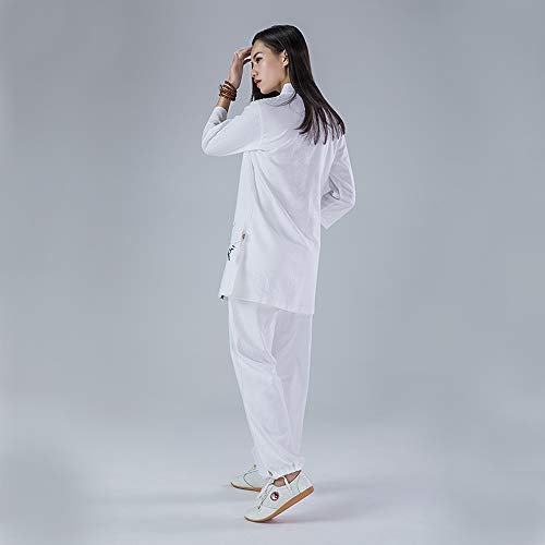 KSUA Vestuário chinês tradicional feminino uniforme de tai chi chinês Kung fu roupas com mangas três