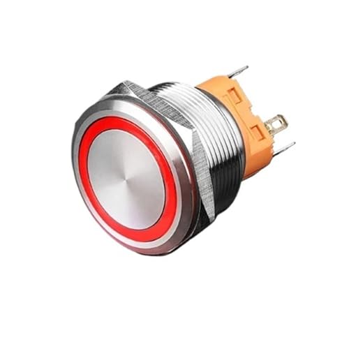 Interrupteur broyeur de cuisine 25mm à bouton-poussoir LED rouge lumineux