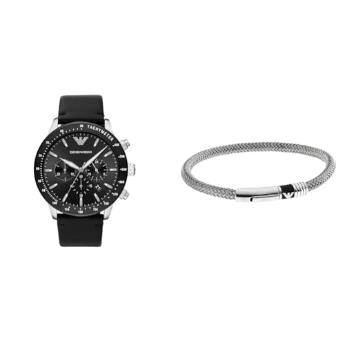 Montre Emporio Armani homme noir cuir montre polyvalente pour look pro