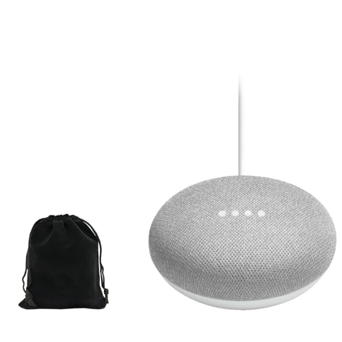 Google Speaker (1st Gen) for Home – Gray – Minimalist Design, 360-Degree Sound, Voice- Speaker, Bulk Pacakging, Includes Velvet Pouch