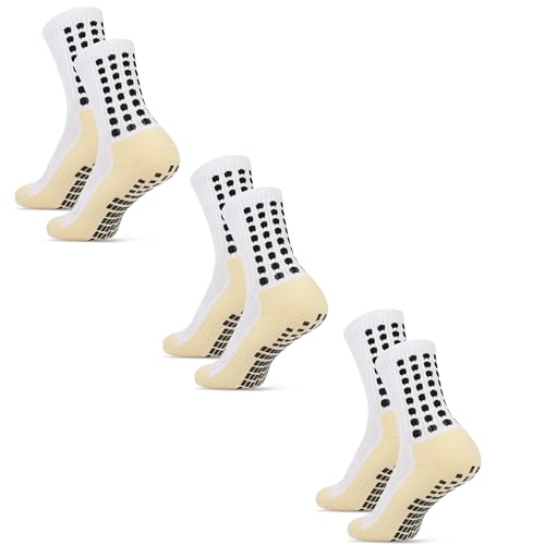 Men's Socks Soccer Non Skid Ball Anti Slip Non Slip Pads for Football Basketball Sports Socks,3 Pair
