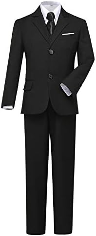 Visaccy Kids Suits for Boy Toddler Wedding Outfit Slim Fit Formal Wear Black Boys Suit Size 2T