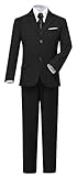 Visaccy Kids Suits for Boy Toddler Wedding Outfit Slim Fit Formal Wear Black Boys Suit Size 2T