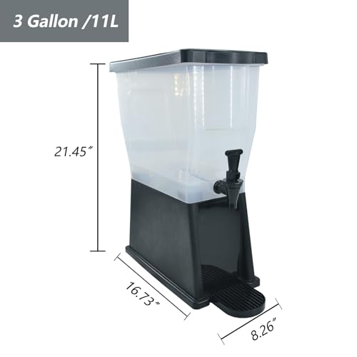 Image of CLIVIA 3 Gallon Beverage Dispenser, Commercial Iced Drink Dispenser for Parties, 11L Juice Dispenser with Spigot Lid Black Base, Water Dispenser for Restaurants