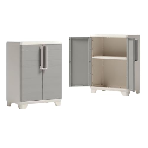 Generico Armadietto per esterno/interno, portascope, con 2 ante in pvc,