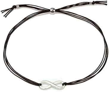 Multi Layers Black Cotton Thread With Infinity Charm Bracelet for Women 10275-01