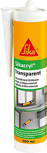 Sika – Acryldichtstoff – Sikacryl Transparent – ideal zur Abdichtung von Rissen und Spalten – für innen und außen – geruchsneutral – 300 ml