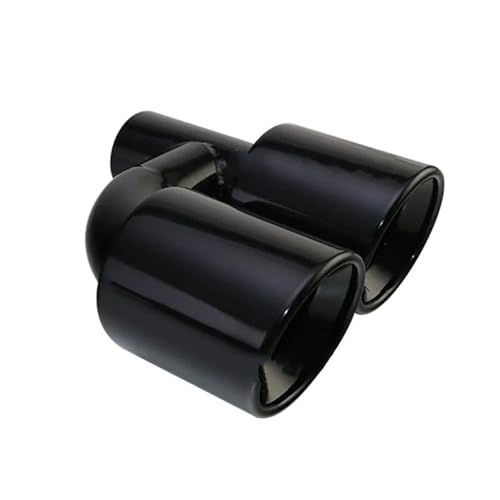 Embouts d'échappement double noir en acier inoxydable premium pour look sportif entrée 63mm