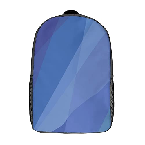 Sac à dos scolaire 17 pouces bleu unisexe avec imprimé 3D