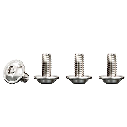 Drenky Viti a Testa Bombata con Esagono Incassato e Flangia M5x12mm,20 Pezzi Bullone Meccanico Acciaio Inox A2 V2A Viti Completamente,Filettatura Completa Metrica