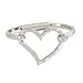 GIGB PBDK Chunky Silver Large Heart Bracelet for Women Fashion Adjustable Hammered Love Statement Bangles Simple Heart Bracelets Valentines Gift Unique Jewelry(Silver2)