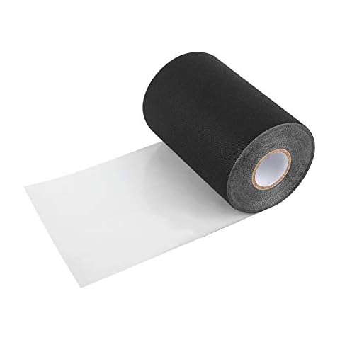 Kunstrasen-Nähband 10 m x 15 cm selbstklebendes Kunstrasenband zur Befestigung von Kunstrasen für den Außenbereich Garten Rasen Teppich (grün) (Schwarz) Cover
