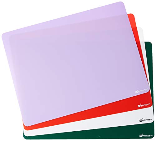 RW Base 24 Inch x 18 Inch Flexible Cutting Boards 1 Includes 4 Mats Cutting Mats For Cooking - Dishwasher-Safe Assorted Colors Plastic Cutting Board Set For Kitchen - Restaurantware