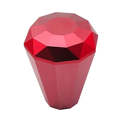 KYOSTAR Diamond Shift Knob Aluminum Shift Gear Knob 8/10/12mm 3 Adapters Red #8555 Cover