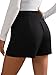 GORGLITTER Damen Shorts Elegant Kurzhose Breites Bein Sommershort Hohe Taille Short mit Reißverschluss und Kette Schwarz M