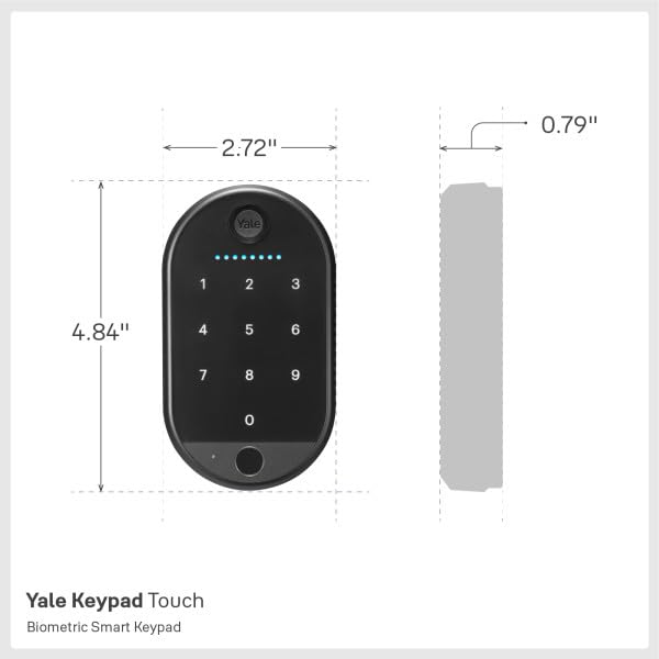 Yale Keypad Touch, Fingerprint Door Lock, Keyless Entry, Smart deadbolt, Pin Code Entry - Does Not Include Required Smart Lock
