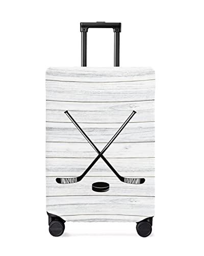 Travel Luggage Cover Medium Suitcase Cover Fit for 22-25 Inch Luggage Luggage Protector Suitcase Cover Scratchproof Hockey Sports Vintage Wooden Board Luggage Cover Protector for Suitcase