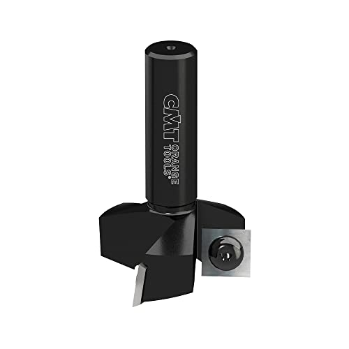 CMT 663.015.11 Surfacing Cutter w/Knives HW Z3 S=1/2x1”+1/2 D=1”+1/2x15/32x3”+3/8 DX, Black