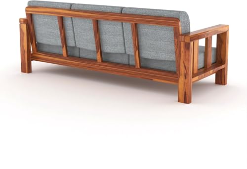 Image of Sheesham Solid Wood Six Seater Sofa Set for Living Room(6 Seater) (Provencial Teak 1)