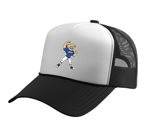 The University of Tulsa Hurricanes TU27 Trucker Hat with Adjustable Mesh Back, Black/White