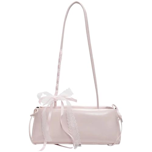 Keuyeo Bolso De Hombro De Piel Sintética, Bolso De Mano con Lazo para Mujer, Bolso Tote De Piel De Estilo Sencillo, Bolso Cuadrado Informal para Uso Diario.
