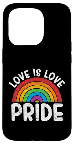 Love is Love Pride LGBTQ Orgullosa aliada Rainbow Heart Queer LGBT Carcasa para iPhone 15 Pro
