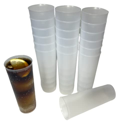 PAWOPA 100 Vasos de Tubo Plástico Duro Reutilizables. Vasos para Cubata Transparentes, Traslucidos e Irrompibles.