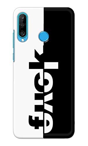 Image of PRINTFIDAA One Words Fukc Love Creative Art Innovative Wonderfull Printed Designer Hard Case for Huawei P30 Lite /Nova 4e, Marie-L21BX, MAR-L01A, MAR-L21A, MAR-LX1A Back Cover -(e) RPM1003