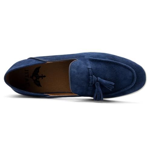 JITAI Men's Suede Loafers with Tassels – Slip-On Dress Shoes for Casual & Tuxedo – Fashionable & Comfortable4