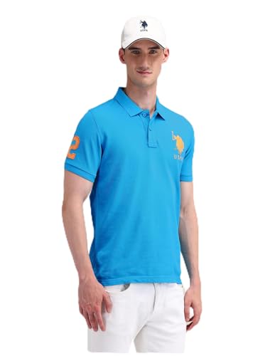 Image of U.S. POLO ASSN. Men's Printed Round Neck Half Sleeve Casual Cotton Regular 1665 T-Shirts (UDTSH2240)