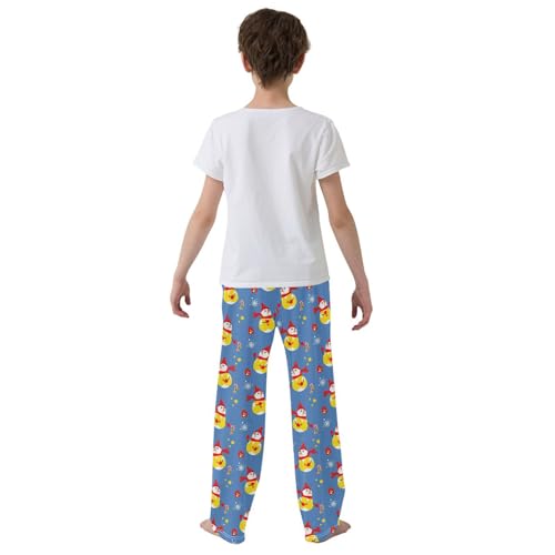 Boys' Pants Christmas Snowman Hats Navy Long Bottoms Jogger Pants Elastic Waist Trousers with Pockets S-XL3
