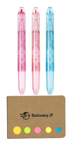 Pilot Hi-tec-c Coleto 5 Color Multi Pen Body Component, Dot Pattern, Rubber grip, 3-pack, Sticky Notes Value Set, Pen Body Only (No Refill Included)