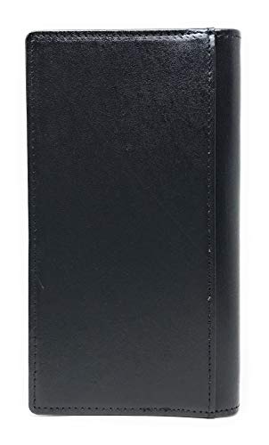 Western Tooled Genuine Leather Cowhide Cow fur longhorn Men's Long Bifold Wallet in 2 colors (Black)3