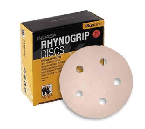 Buy Indasa Rhynogrip PlusLine 5" 5 Holes Vacuum Sanding Discs, 1054 Series (320 Grit)