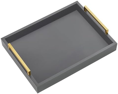 40cm x30cm Serving Trays with Handles, Grey Decorative Serving Tr...