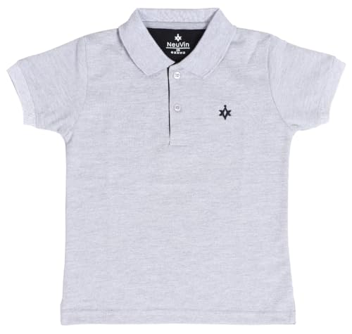 Image of Boys Cotton Polo T-Shirt Regular Fit Half Sleeve Plain Collar T-Shirt, Soft Breathable Casual Wear
