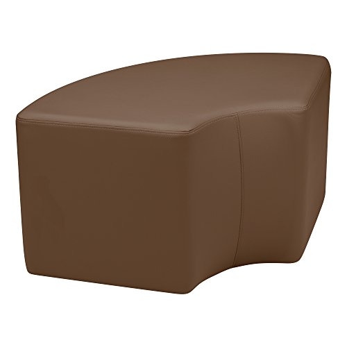 Image of Sprogs 18 inch H Structured Quarter Round Stool -Flexible Modular Collaborative Soft Seating for Office, Home, Lounge and School Classrooms with Durable Frame & Set of 2 inch Casters Add-on -Chocolate