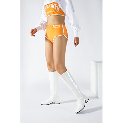 GOGO Boots for Women, Knee High Boots, Low Block Heel Zipper Boots Ladies Party Dance Shoes3