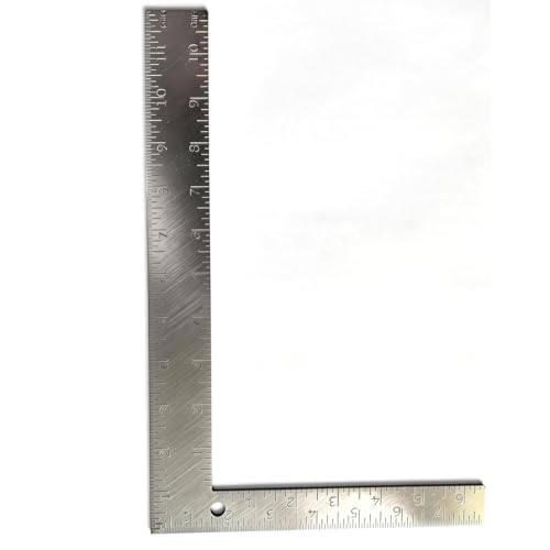 Professional 8x12 Inch Carpenter Square - Heavy-Duty Carbon Steel Framing Tool with Dual-Scale (Imperial/Metric) Rust-Resistant Right Angle Ruler for Carpentry Roofing & Layouts