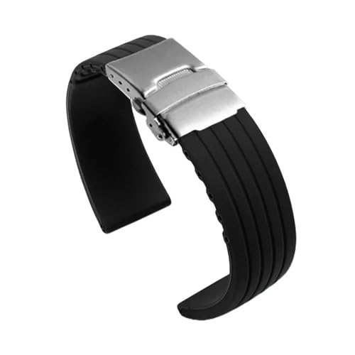Bracelet montre caoutchouc 20mm LUGEMA étanche et résistant à boucle déployante