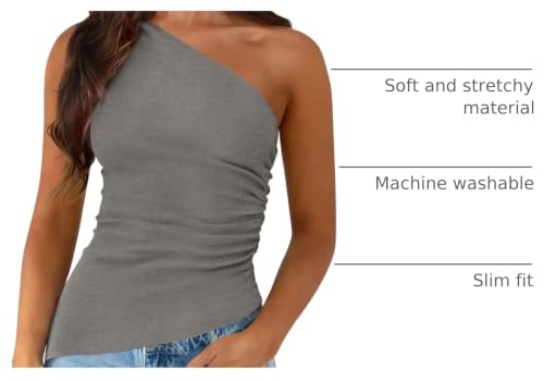 Image of PRETTYGARDEN One Shoulder Summer Tops for Women