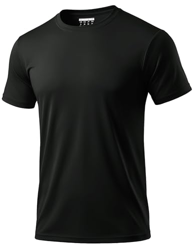 MAGCOMSEN UV Shirt Herren Sportshirt UPF 50+ Schnelltrocknend Leicht Funktionsshirt Laufshirt Badeshirt Activewear Schwarz 3XL